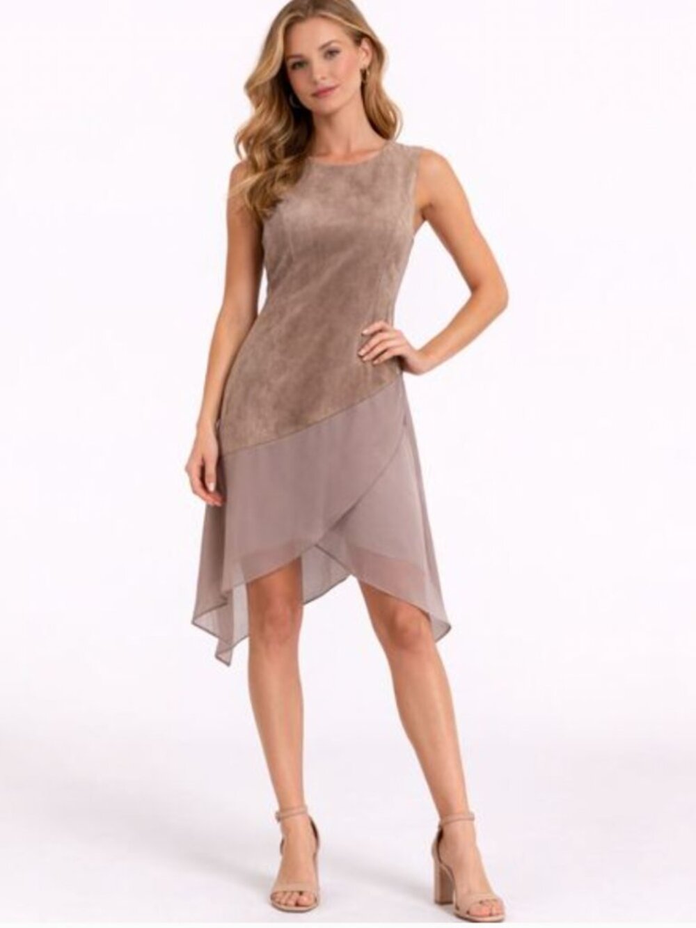 Soft‎ Surroundings Faux Suede Asymmetrical Dress Size M Chic Fairycore Festival